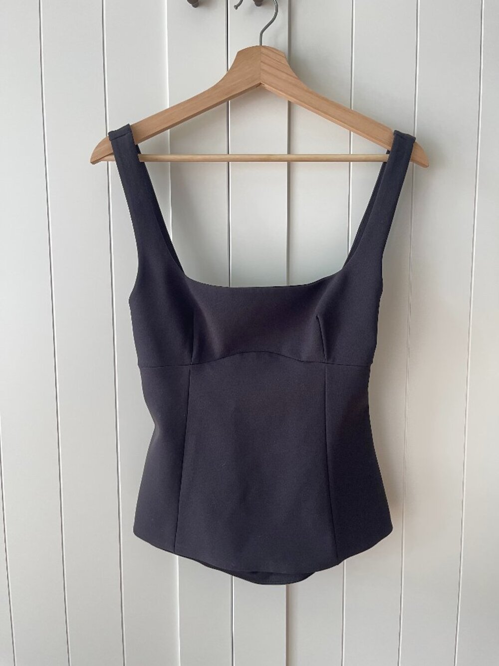 Zara Black Bow Back Structured Top